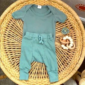 Kate Quinn lounge set in iceberg green